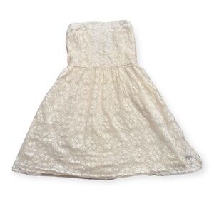 Abercrombie and Fitch Floral Ivory Strapless Dress Size M